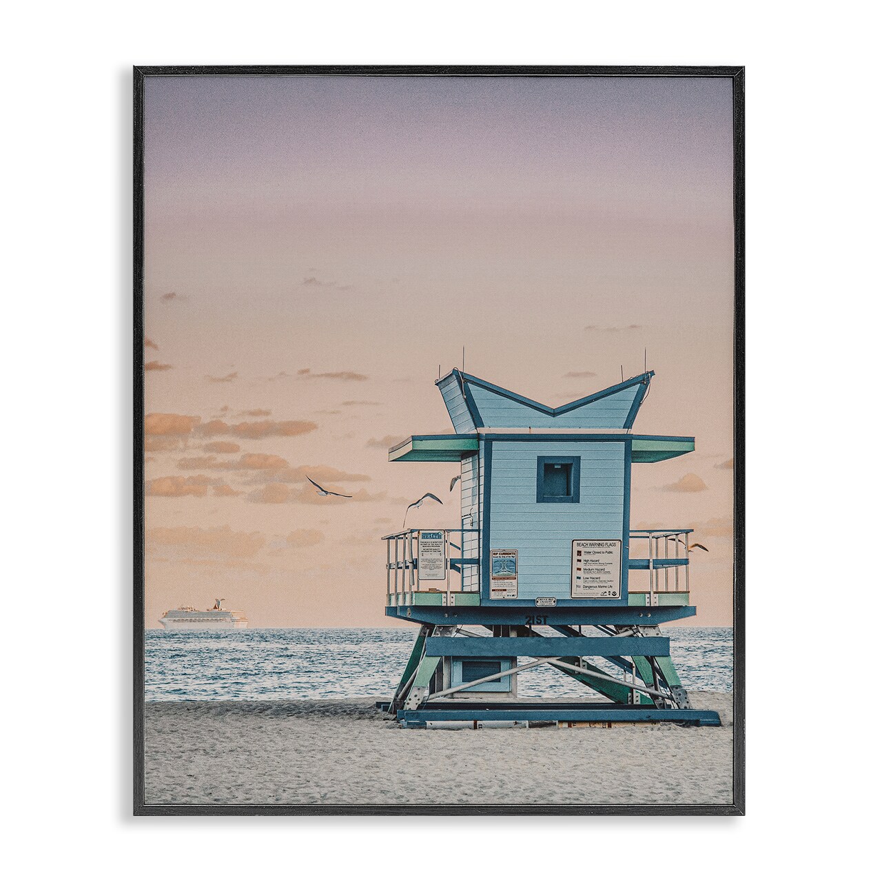 Stupell Industries Miami Lifeguard Stand Framed Giclee Wall Art Design by LSR Design Studio